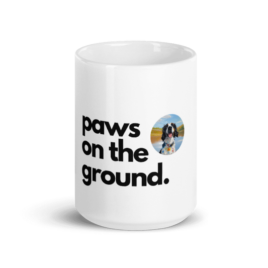 Paws on the Ground Modern Ceramic Mug — 15oz