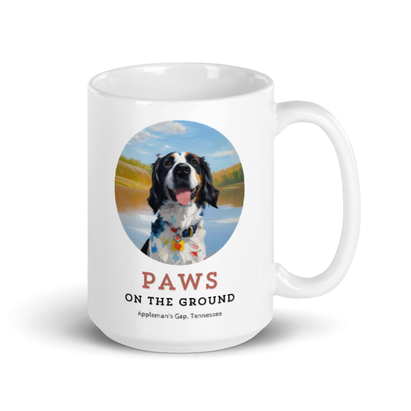 Paws on the Ground Vintage Ceramic Mug — 15oz