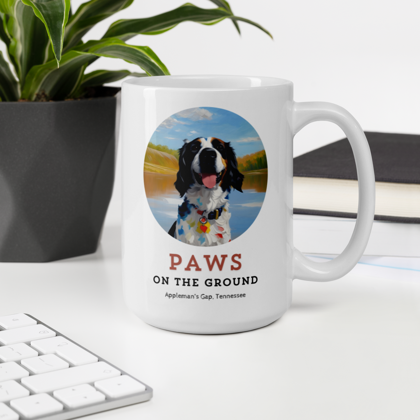 Paws on the Ground Vintage Ceramic Mug — 15oz